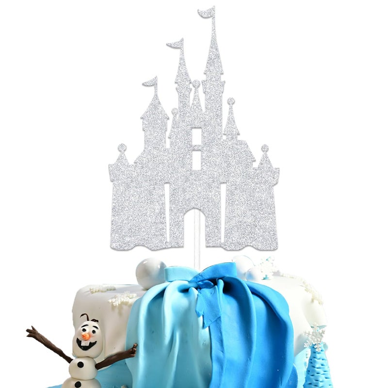 WFKLDF Castle Cake Topper  Castle Theme Birthday Party Decorations  Princess Castle Birthday Party Decor  Princess Baby Shower Birthday Party Decor Supplies - Image 1
